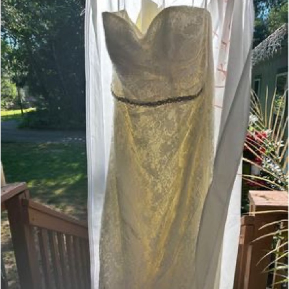 Beautiful David’s bridal Aline wedding dress. Worn for the cerimony only.